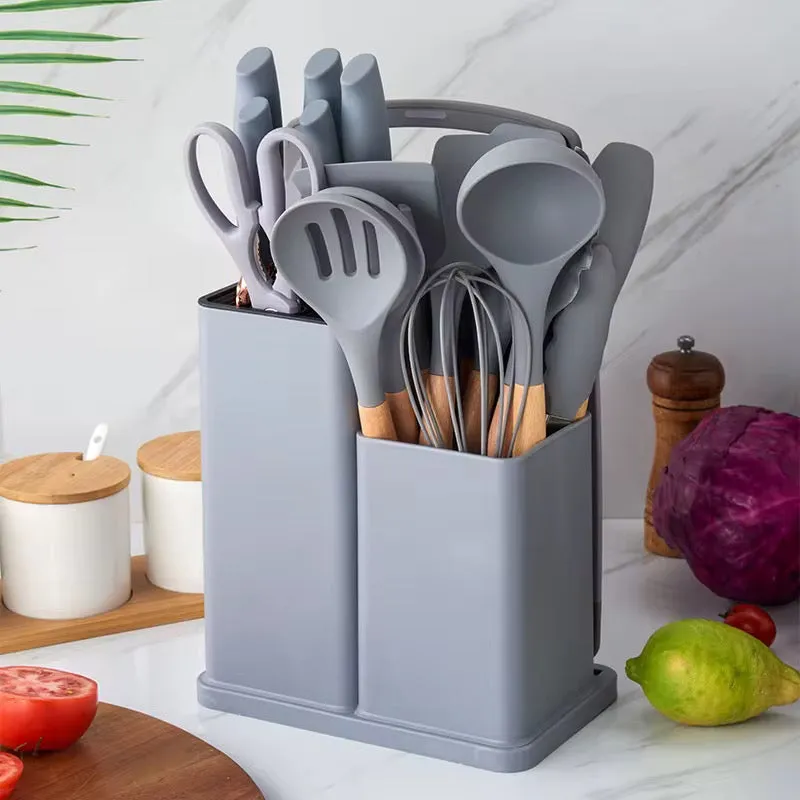 مجموعات أواني ملعقة مطبخ بمقبض خشبي - Sets Kitchen Spoon With Wooden Handle