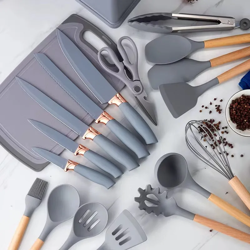 مجموعات أواني ملعقة مطبخ بمقبض خشبي - Sets Kitchen Spoon With Wooden Handle