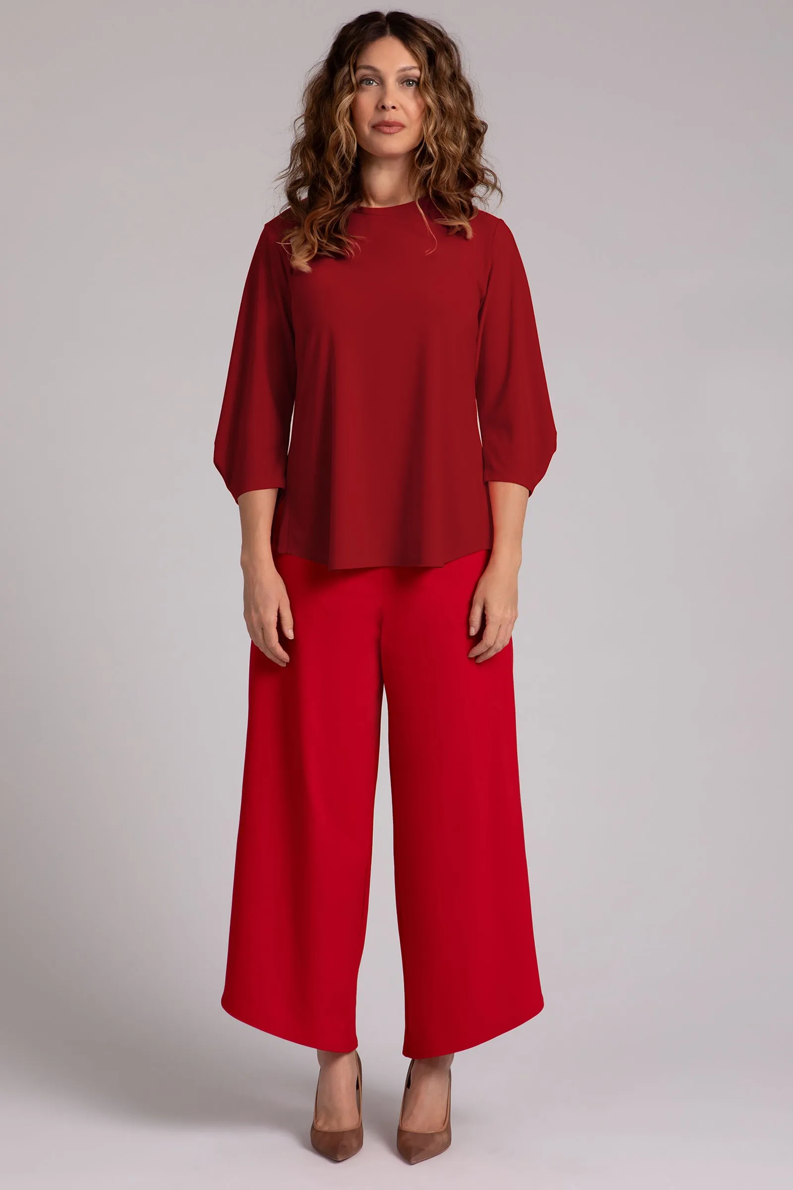 Classic Fit Lantern Top | Red