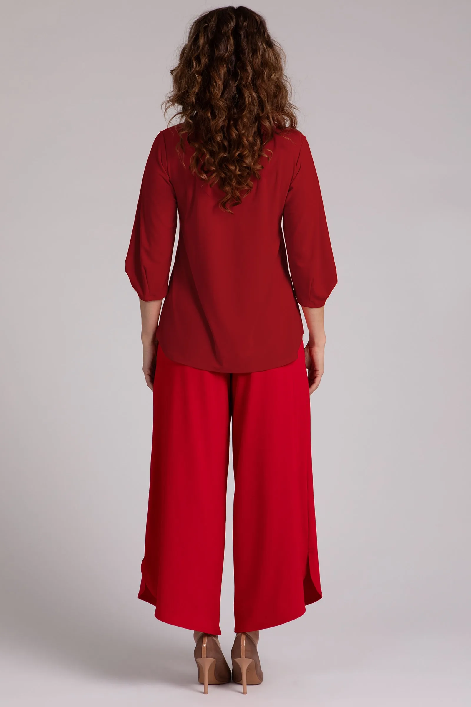 Classic Fit Lantern Top | Red
