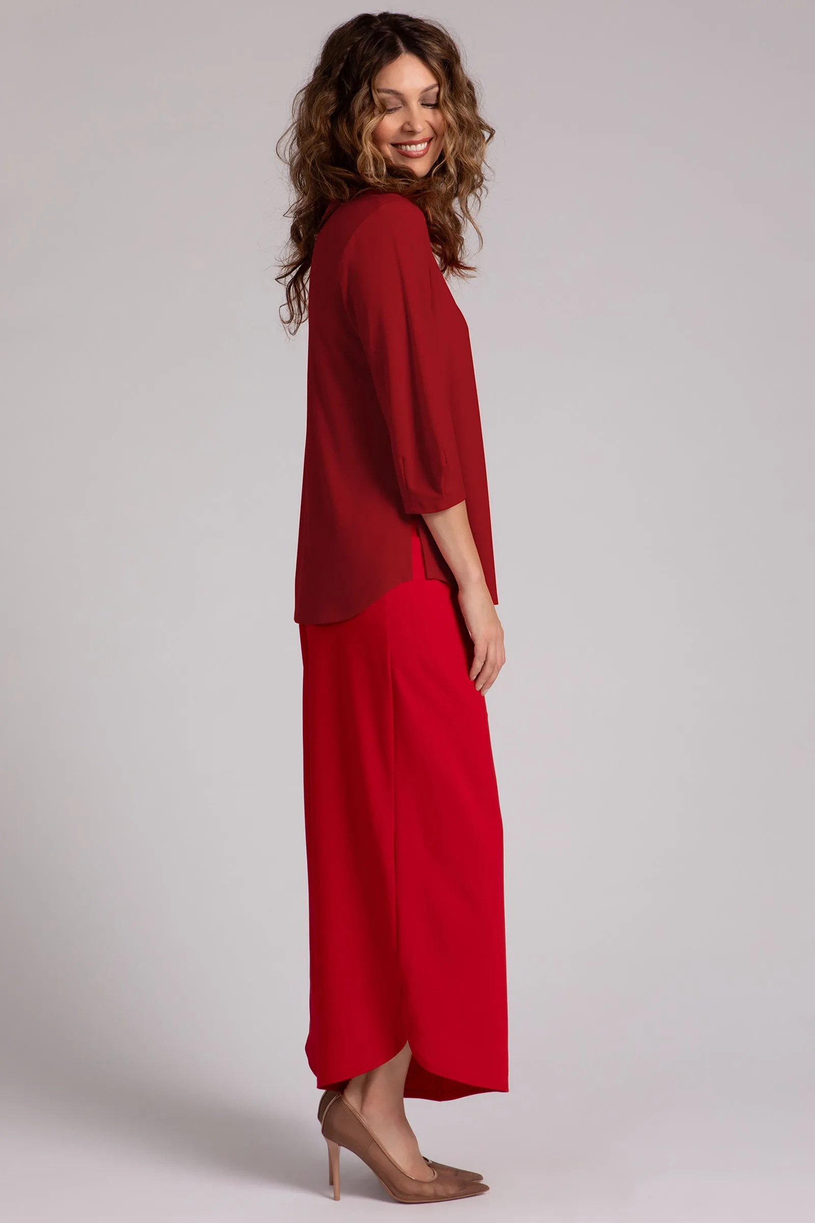 Classic Fit Lantern Top | Red