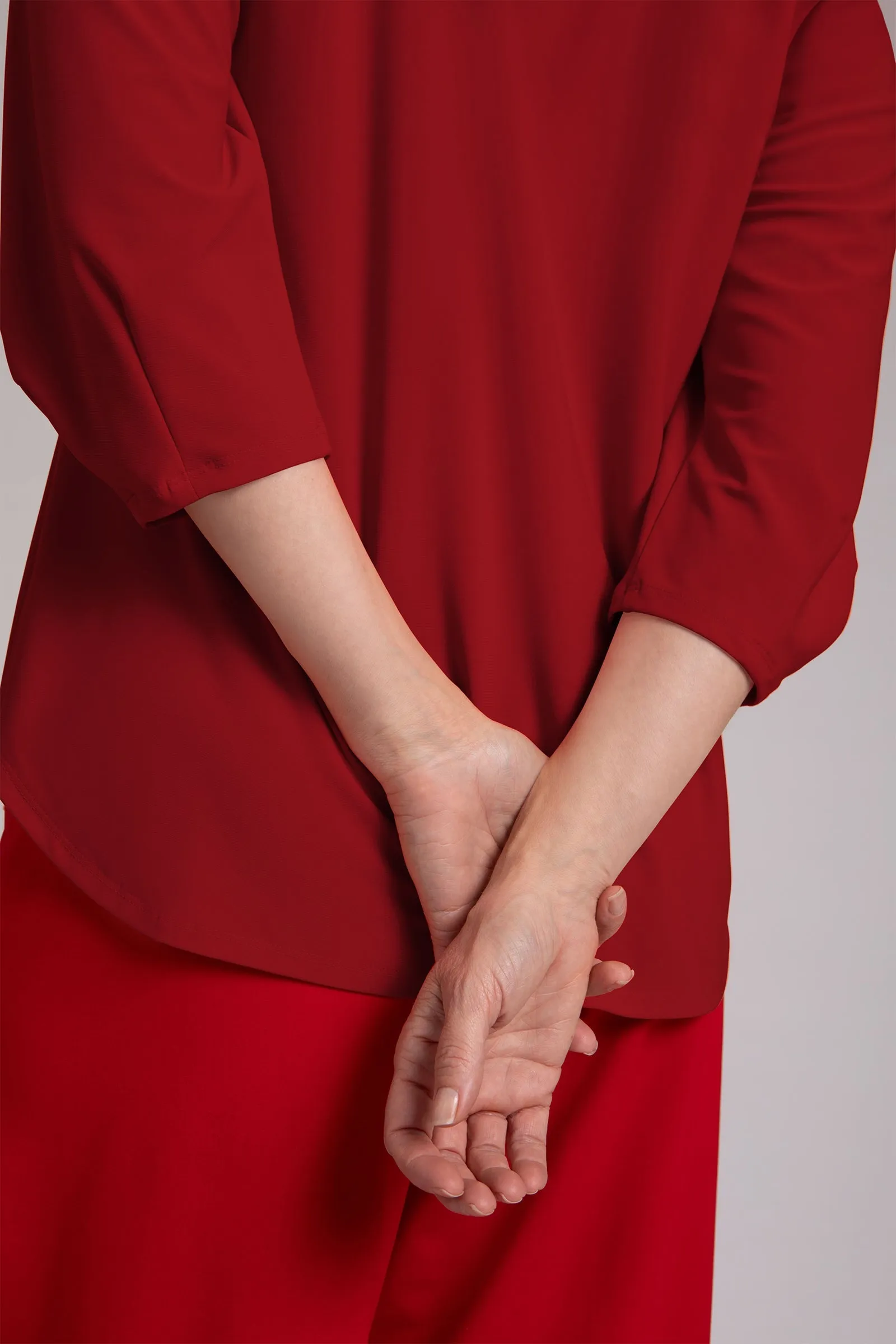 Classic Fit Lantern Top | Red