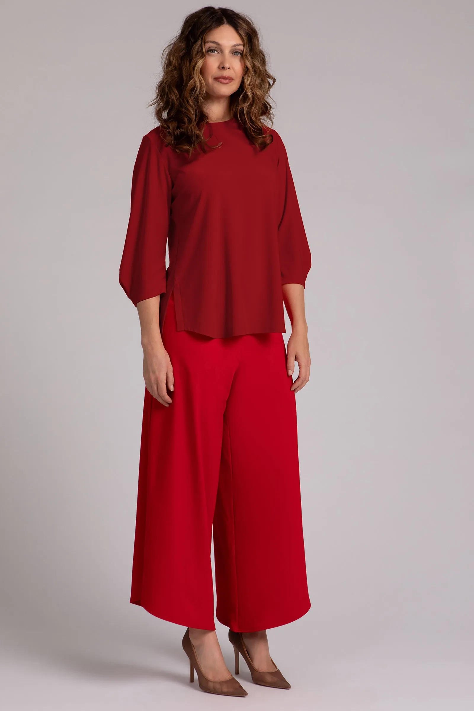 Classic Fit Lantern Top | Red