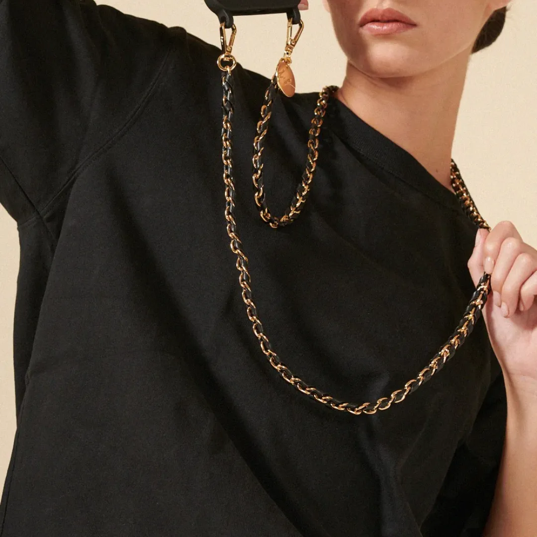 Lou Long Chain (Black   Gold)