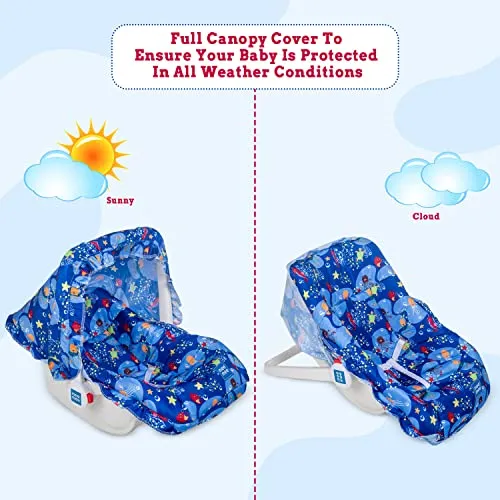 Mee Mee Cozy Baby Carry Cot & Rocking Chair with Soft Pada Cushioned, Adjustable 3-Point Safety Belt, 5 in 1 Multi Purpose Kids/Infant of 0 to 1.5 Years & Weight Capacity Upto 13 Kgs (Dark Blue)