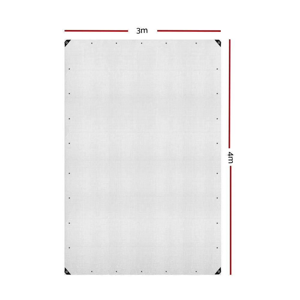Poly Tarpaulin Heavy Duty Tarp 135gsm Cover - 3M x 4M - Clear