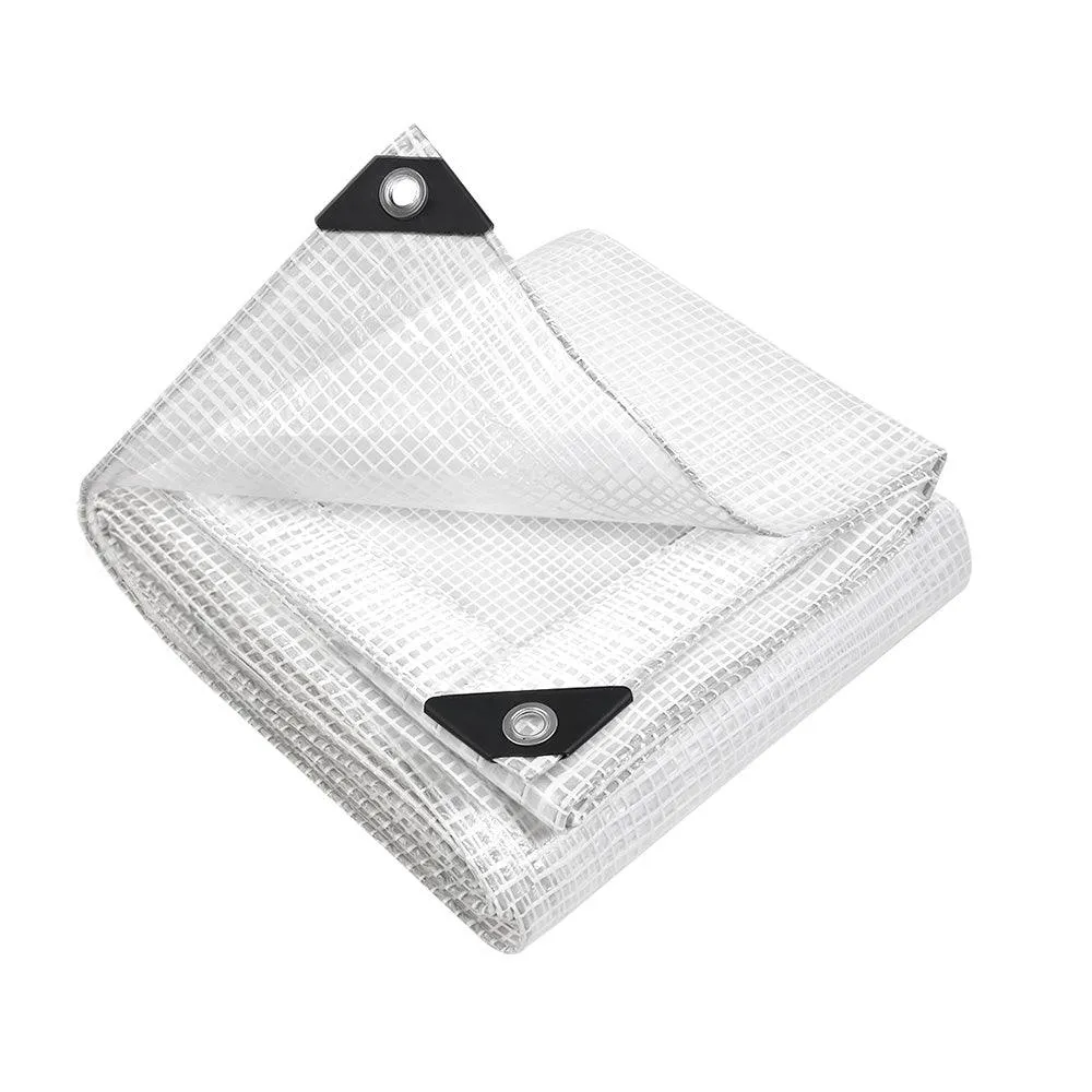 Poly Tarpaulin Heavy Duty Tarp 135gsm Cover - 3M x 4M - Clear
