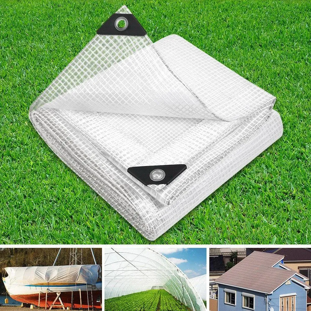 Poly Tarpaulin Heavy Duty Tarp 135gsm Cover - 3M x 4M - Clear