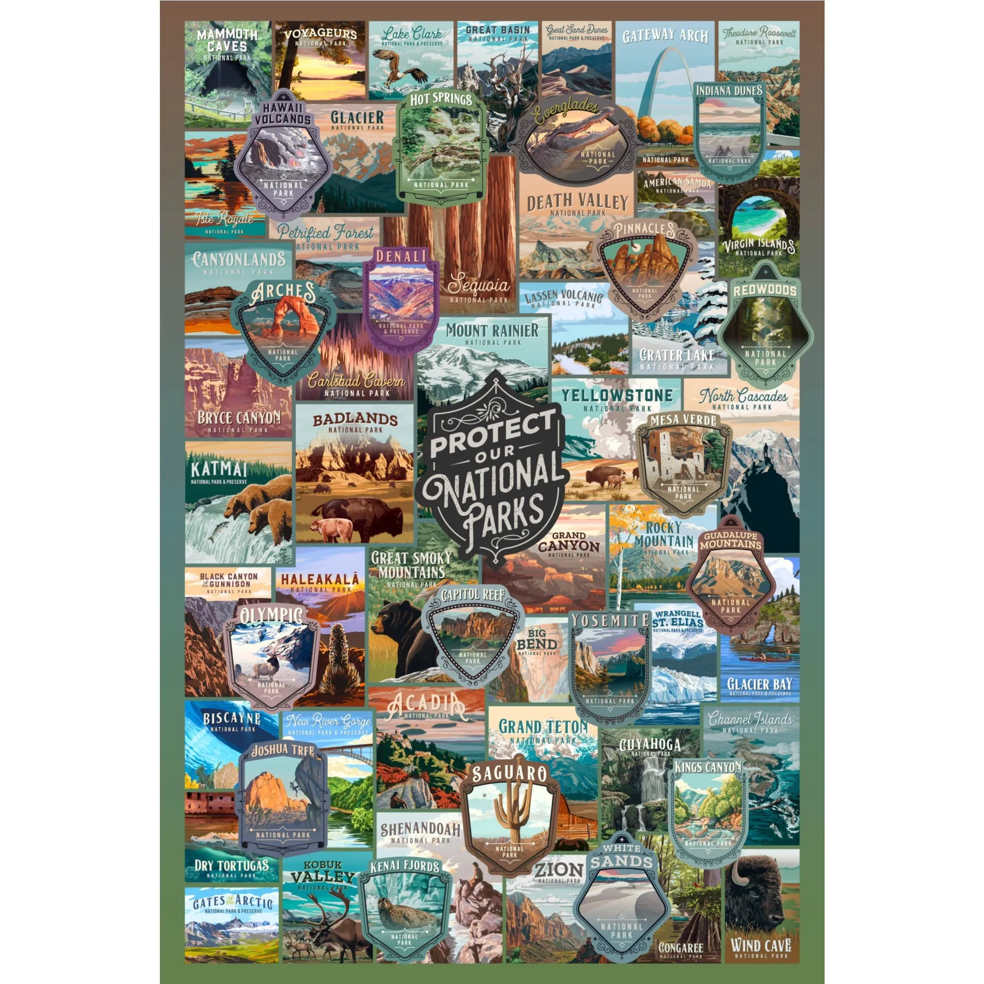 Protect Our National Parks - Collage 1000 Piece Puzzle