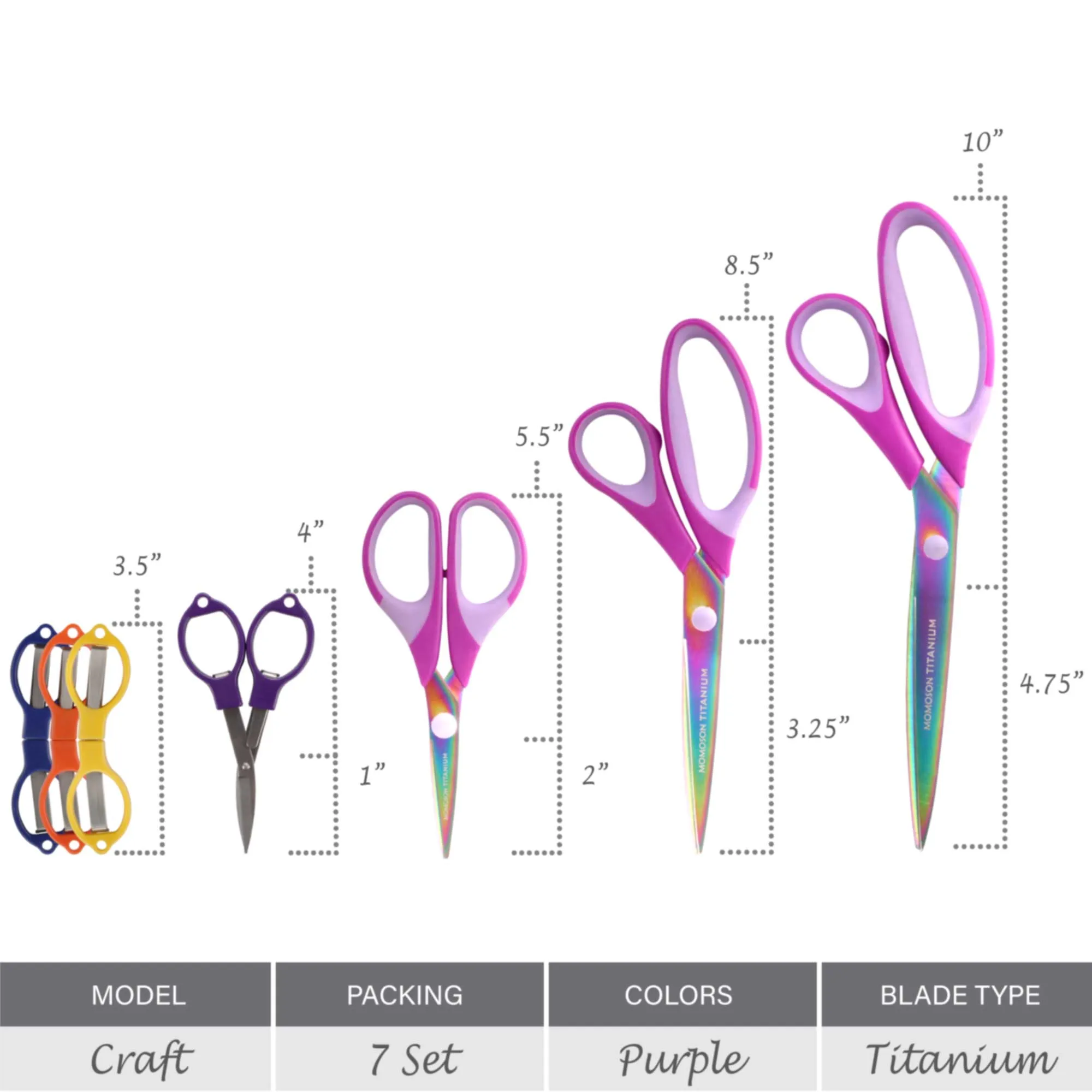 Titanium Softgrip Scissors Sets & Small Folding Travel Scissors