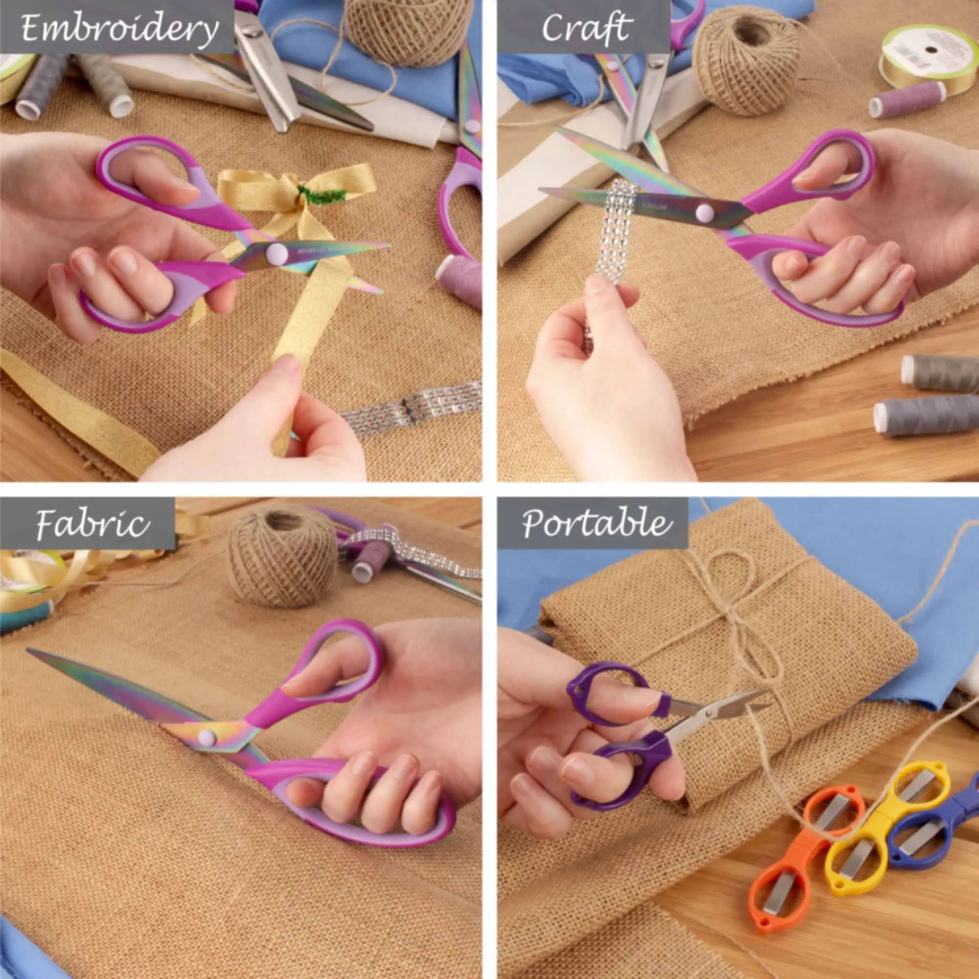 Titanium Softgrip Scissors Sets & Small Folding Travel Scissors