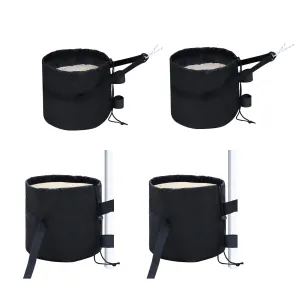 Wide-Mouth Quick-Fill Canopy and Tent Weight Bags, 160lbs Pack of 4, Black