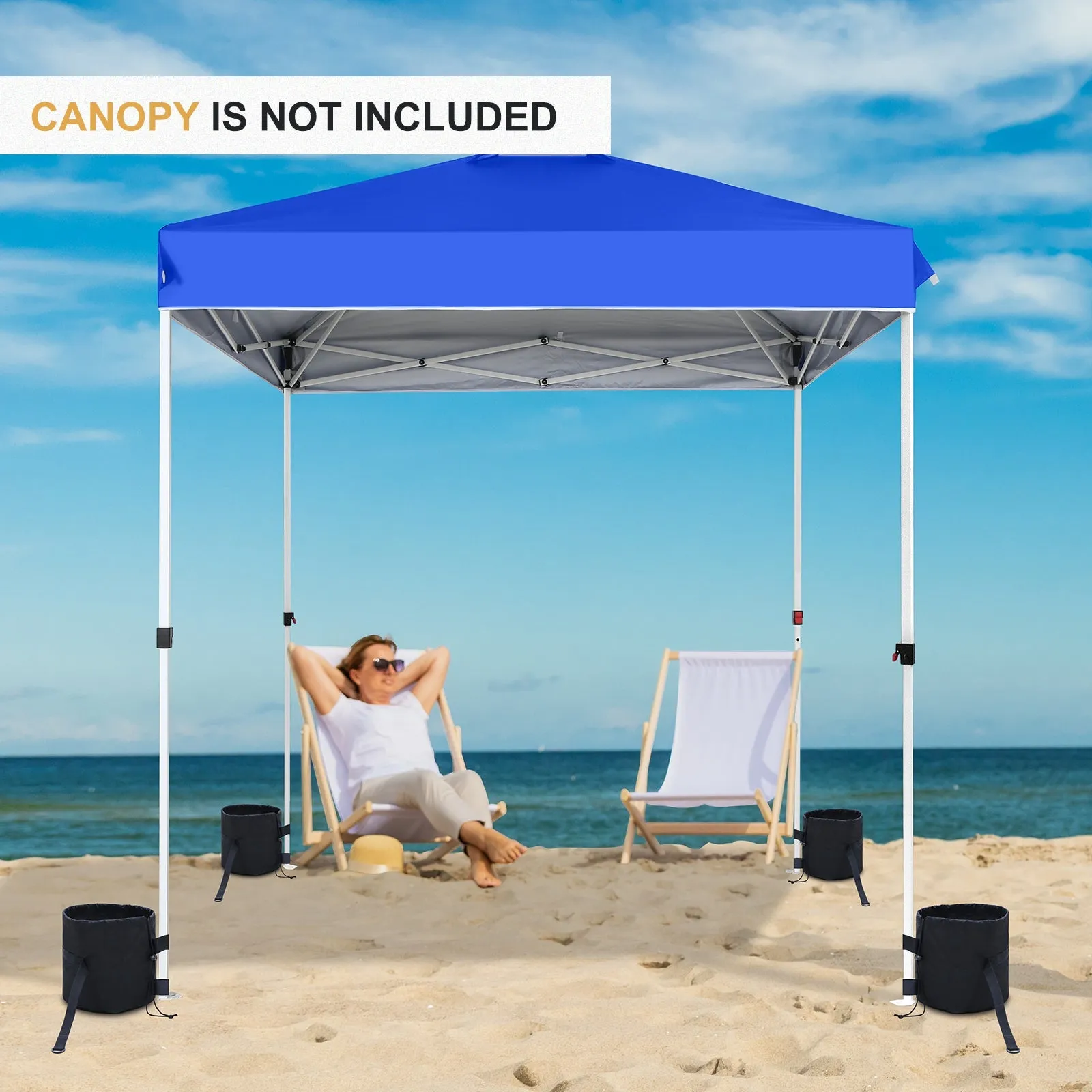 Wide-Mouth Quick-Fill Canopy and Tent Weight Bags, 160lbs Pack of 4, Black