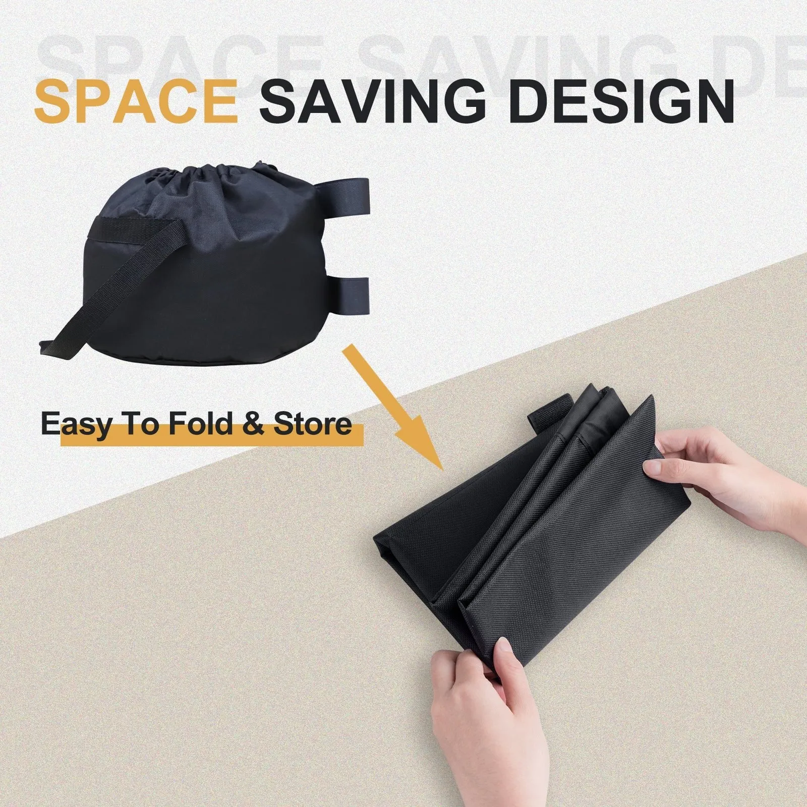 Wide-Mouth Quick-Fill Canopy and Tent Weight Bags, 160lbs Pack of 4, Black
